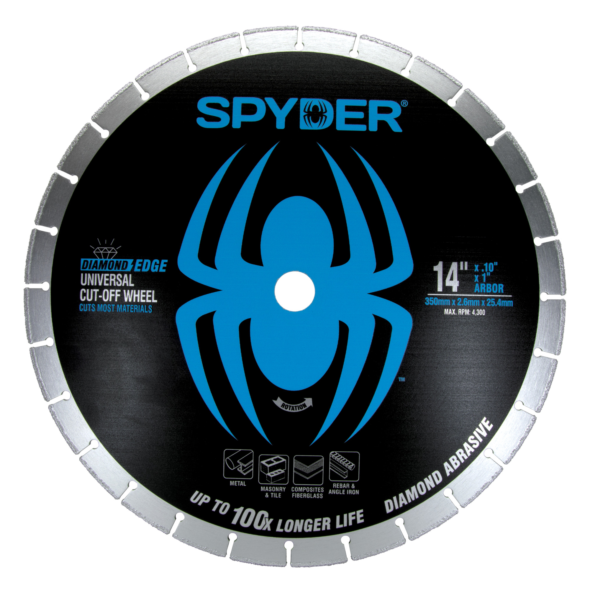 SPYDER 14-In Diamond Edge Cut-Off Wheel Model# 14008